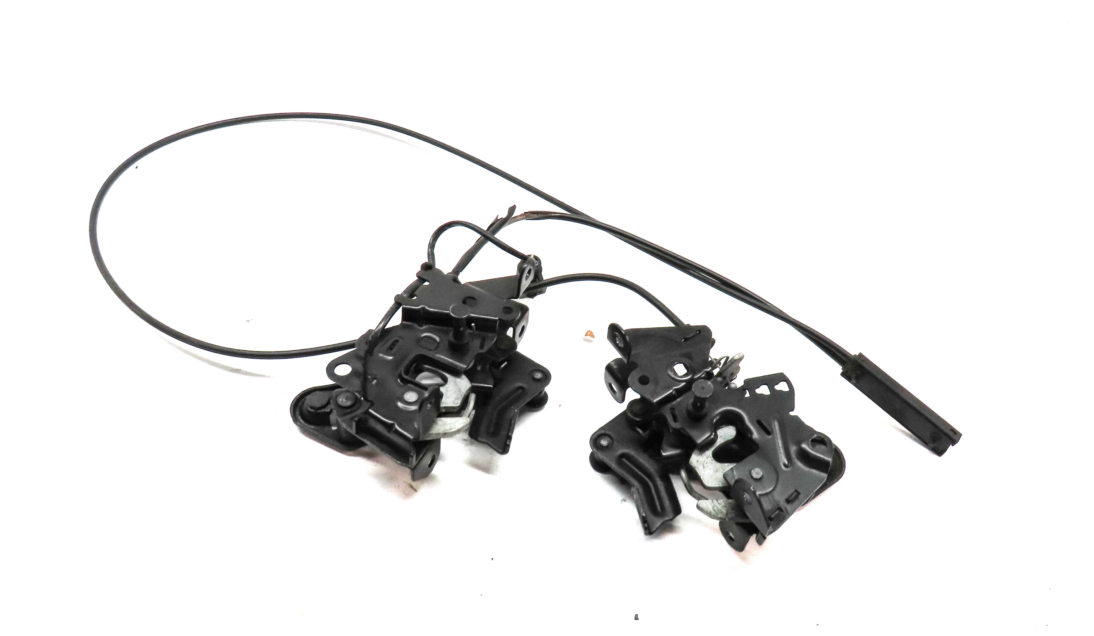 2014 BMW 750Li (F01) FRONT LEFT & RIGHT HOOD BONNET LOCK LATCH CABLE SET — exact item pictured